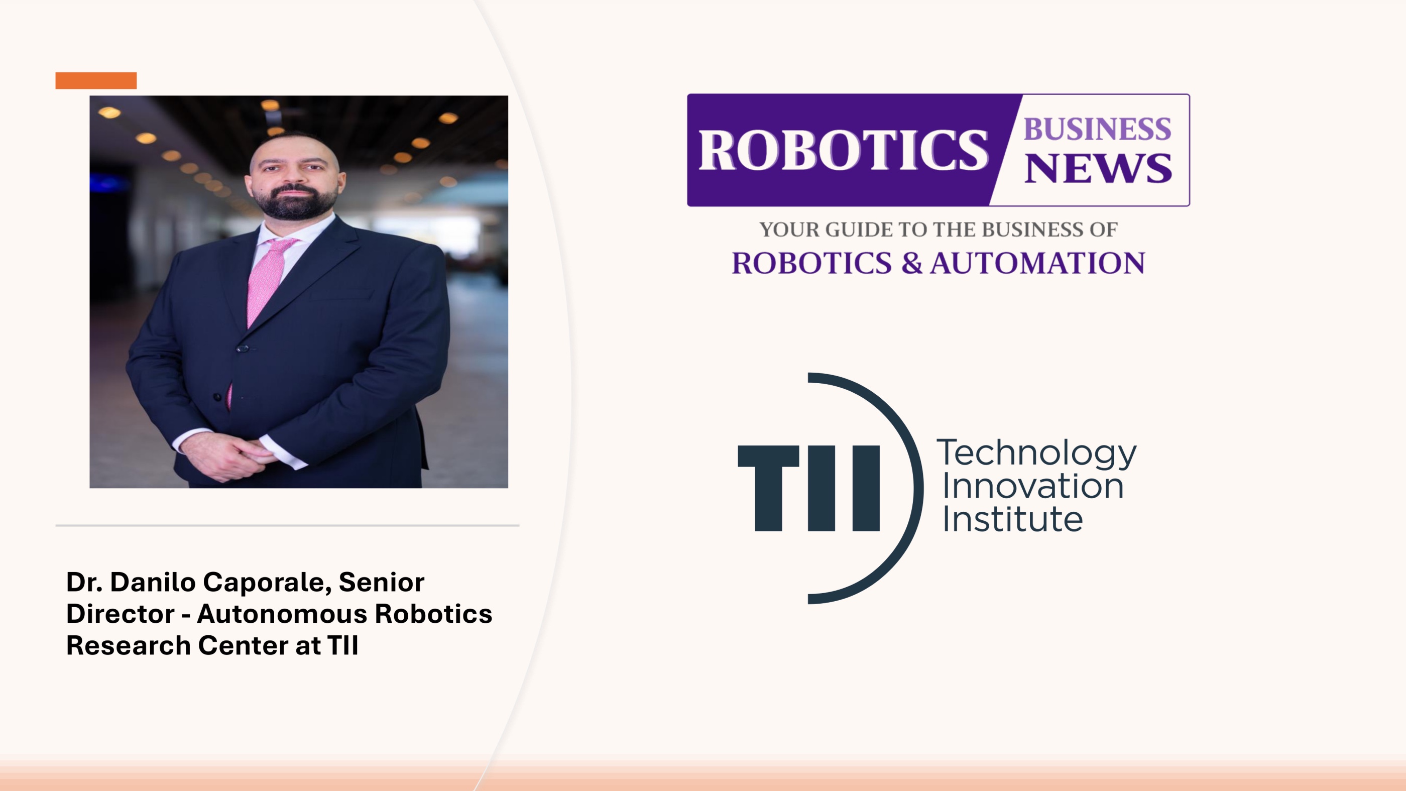 Dr. Danilo Caporale of TII on Launching the Region’s First AI and Robotics Lab with NVIDIA to Advance UAE’s Vision 2031 Dr. Danilo Caporale of TII on Launching the Region’s First AI and Robotics Lab with NVIDIA to Advance UAE’s Vision 2031