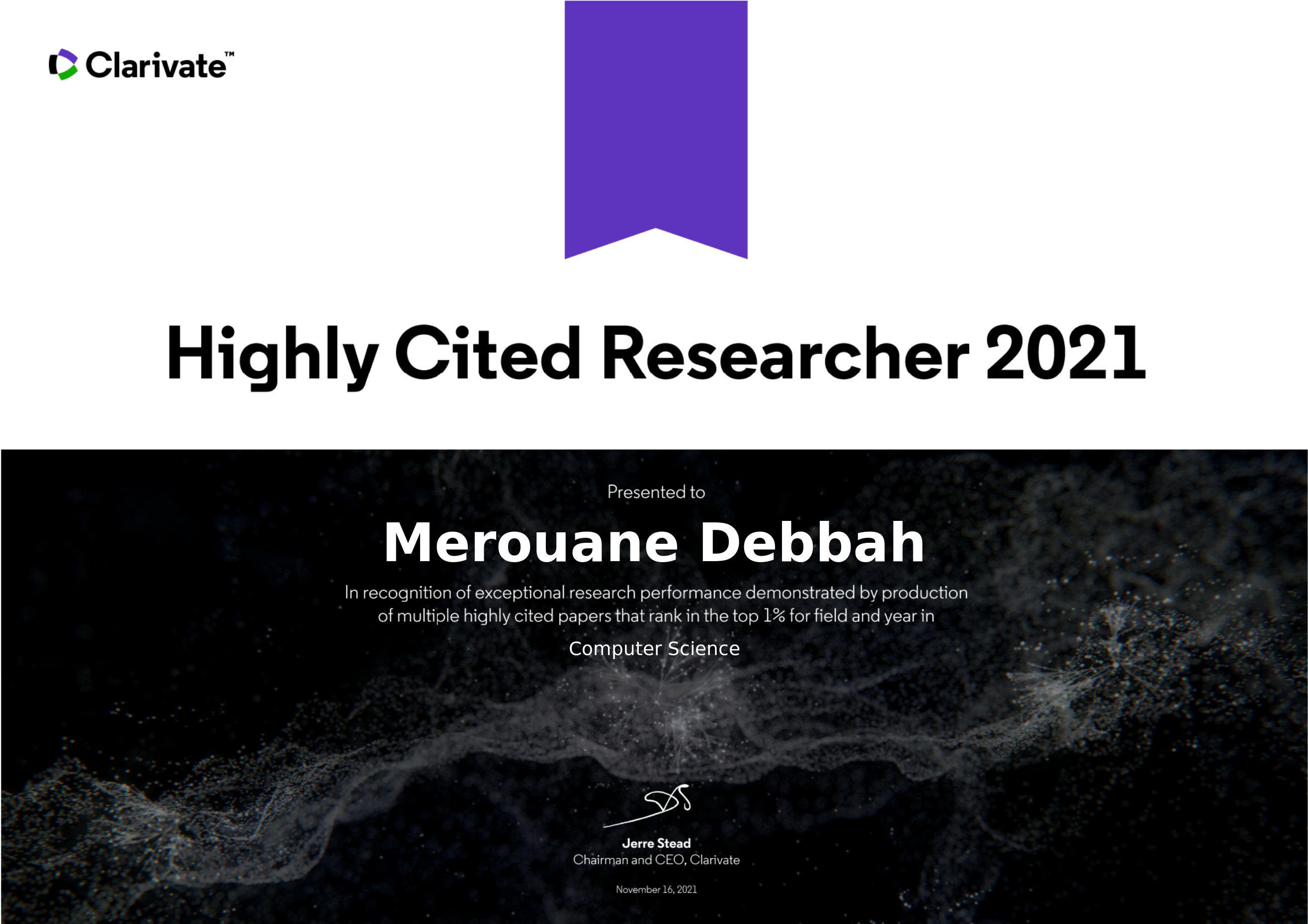 Highly Cited Researcher Award1