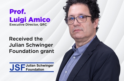 JSF Grant of US$250,000 Awarded to Prof. Luigi Amico, QRC Team, University of Catania and University of Pisa
